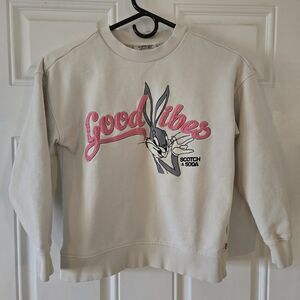 Scotch & Soda x Looney Tunes Bugs Bunny Good Vibes Sweatshirt Cream Size 12